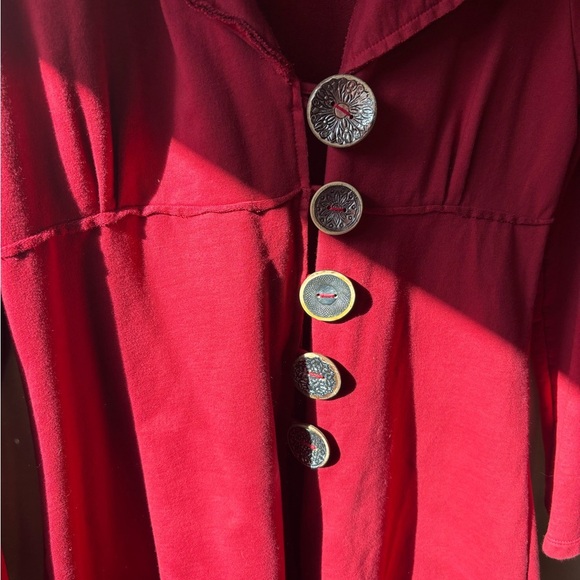 Neon Buddha Red Button Up Jacket - Picture 7 of 10